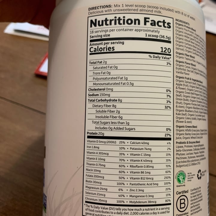 review photo of Garden of Life Organic Meal Chocolate replacement Shake shared by @inkymycat on 05 Sep 2021 - review