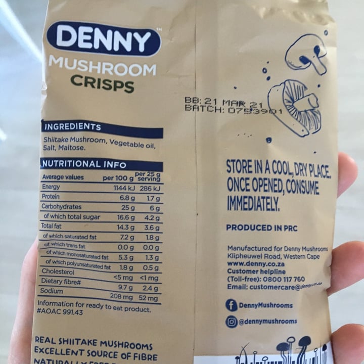 photo of Denny Mushroom crisps shared by @taz on  04 Oct 2020 - review