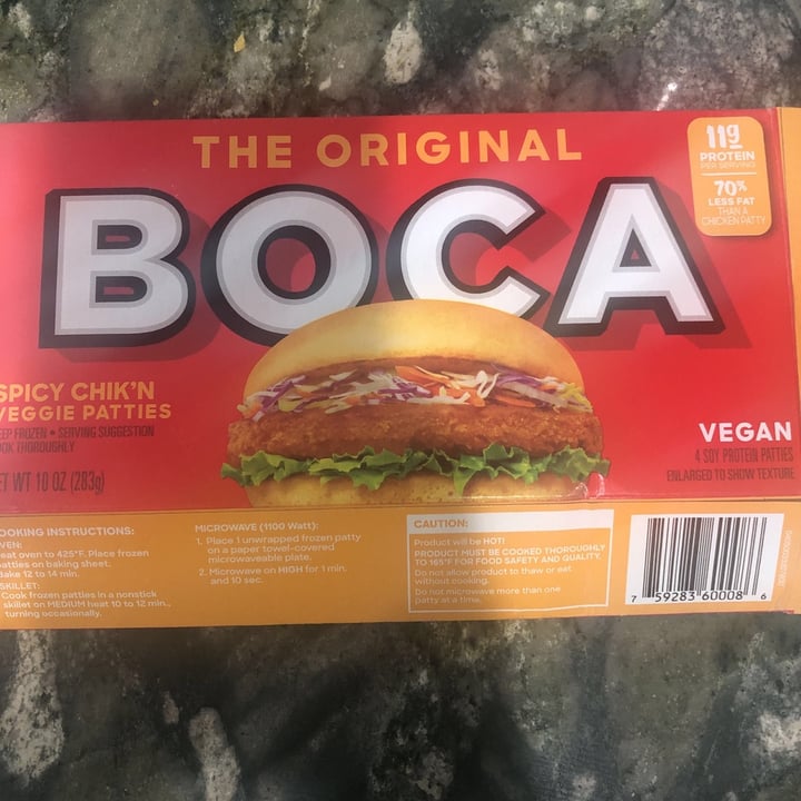 photo of BOCA Spicy Chik’n Veggie Patties shared by @richardsontina on  28 May 2020 - review