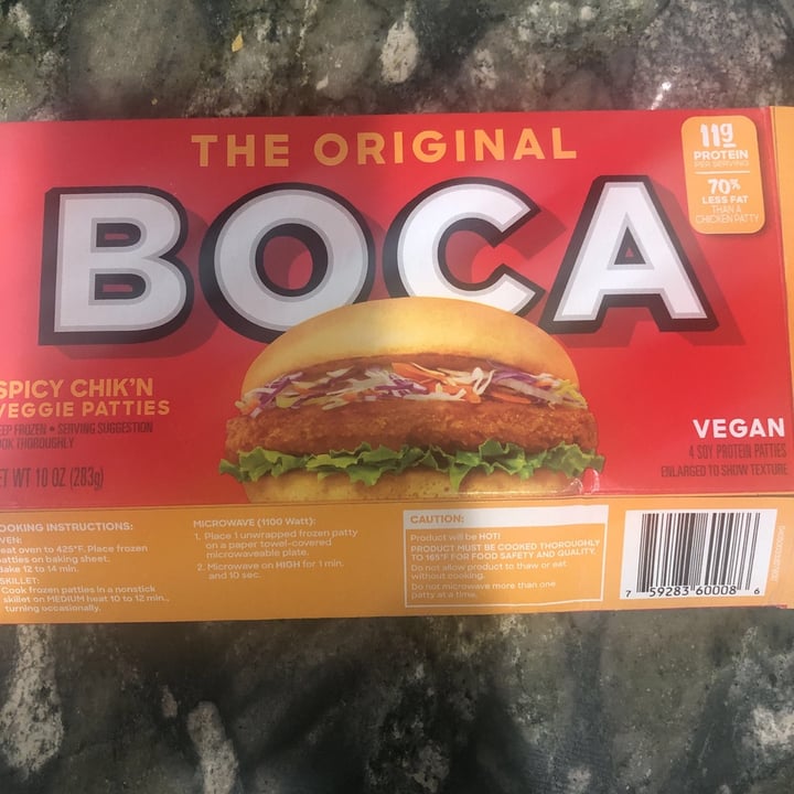 review photo of BOCA Spicy Chik’n Veggie Patties shared by @richardsontina on 28 May 2020 - review