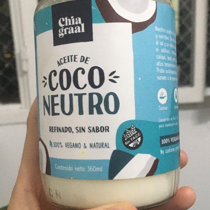 photo of Chia Graal Aceite de coco Neutro shared by @martugomezt on  07 Feb 2022 - review