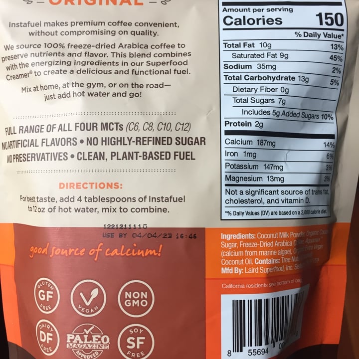 photo of Laird Superfood Laird Superfood Instafuel shared by @mycreativerescue on  07 May 2022 - review