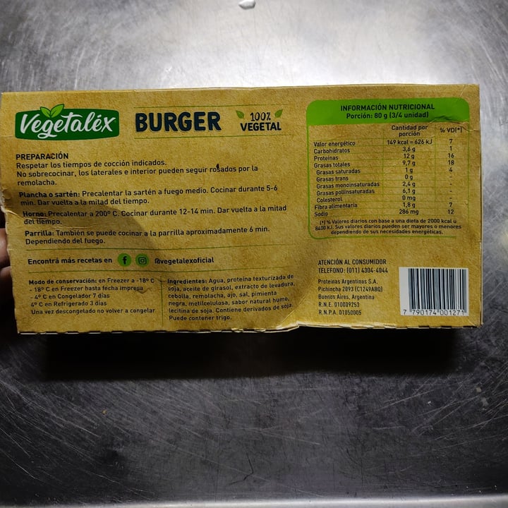 photo of Vegetalex Burger 100% Vegetal shared by @pvilches on  07 Oct 2021 - review