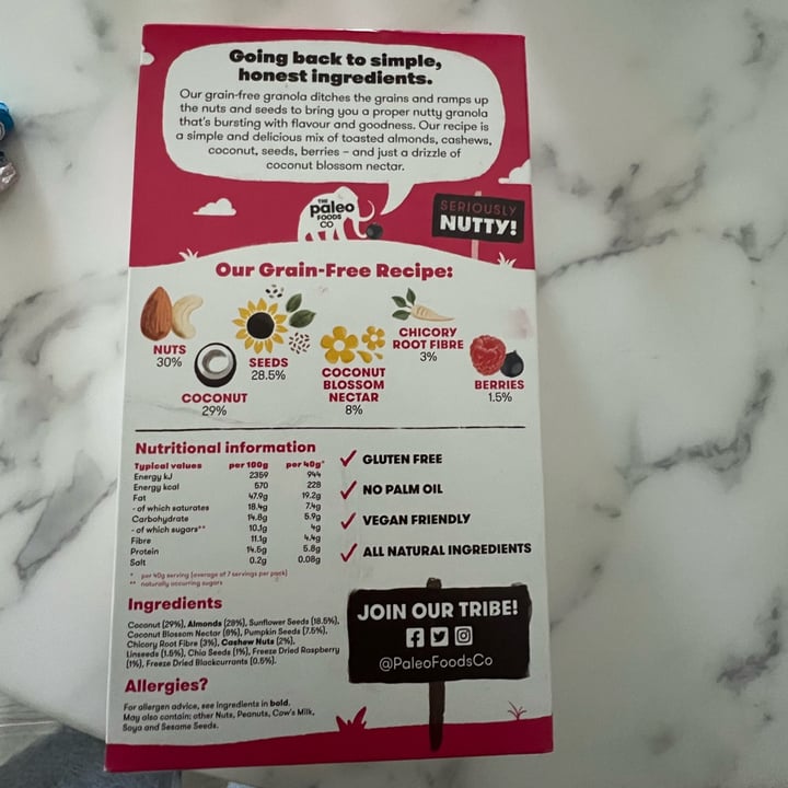 review photo of The Paleo foods Company Berry & Almond Grain-Free Granola shared by @jucaixeta on 21 Jun 2022 - review