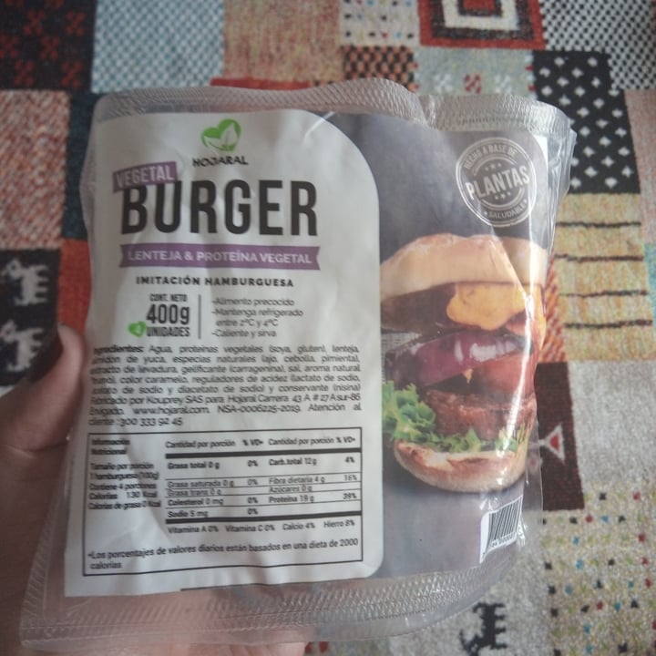 photo of Hojaral Burguer de lentejas shared by @mmantimanti on  05 Nov 2021 - review