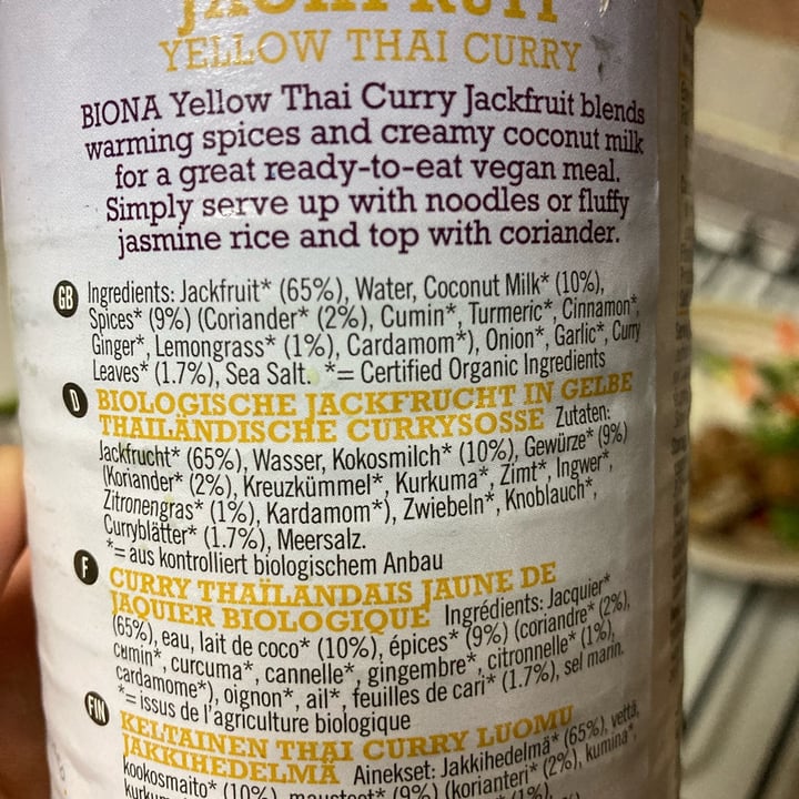 review photo of Biona Jackfruit Yellow Thai Curry shared by @fayeli on 23 Mar 2022 - review