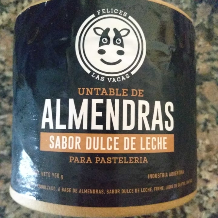 photo of Felices Las Vacas Untable de Almendras Sabor Dulce de Leche Repostero shared by @sintaccveganayque on  11 Dec 2020 - review