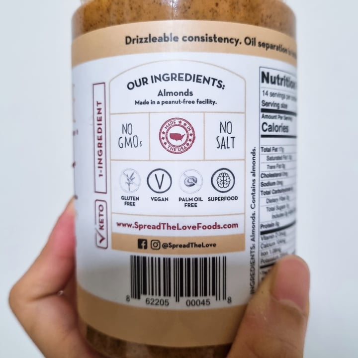 review photo of Spread the Love Almond Butter Unsalted Crunch shared by @eatgrasswithme on 09 Apr 2022 - review