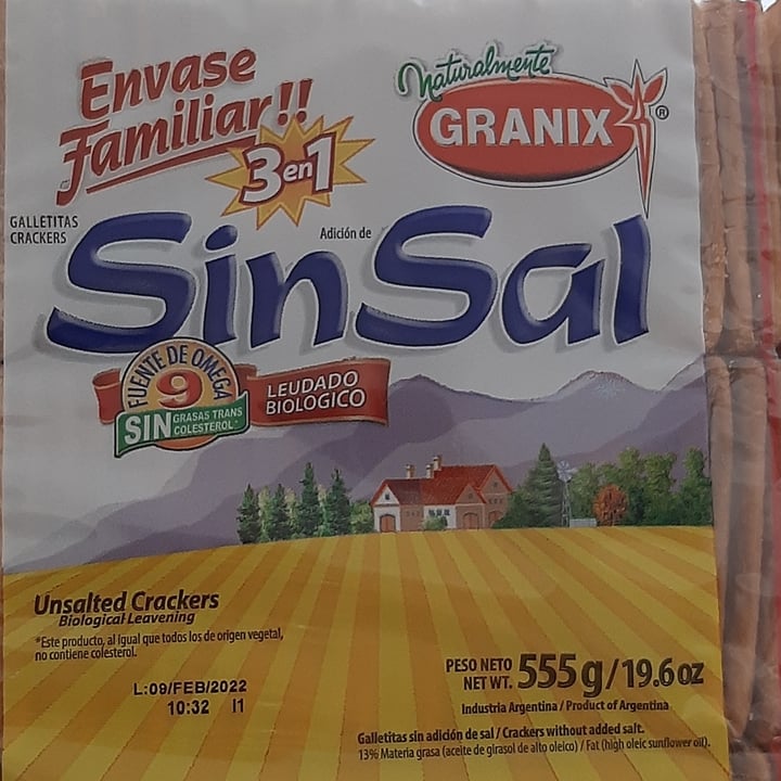 photo of Granix Galletitas Crackers Sin Sal Light shared by @lujancabral on  26 Aug 2021 - review