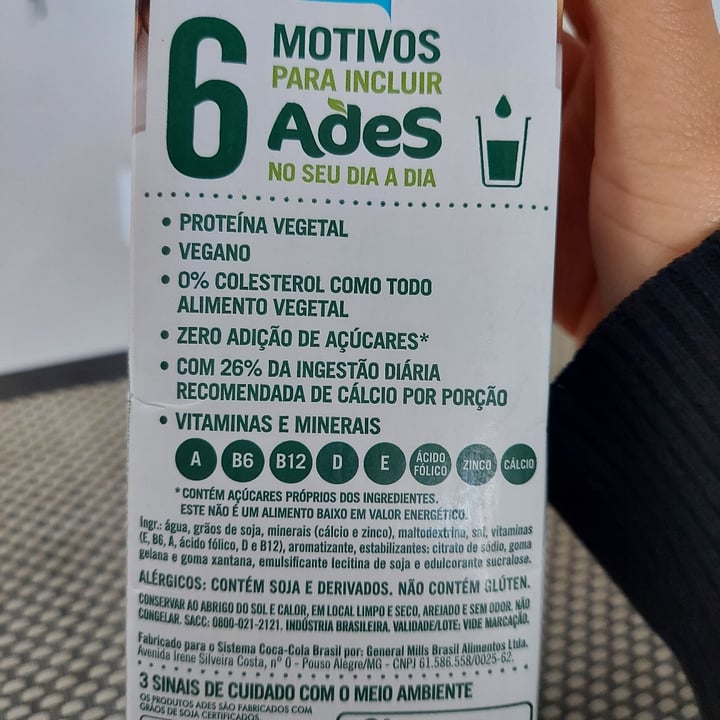 photo of Coca Cola Brasil Ades Sabor Soja Original (Zero Açúcar) shared by @jessicarodrigues on  13 Aug 2022 - review