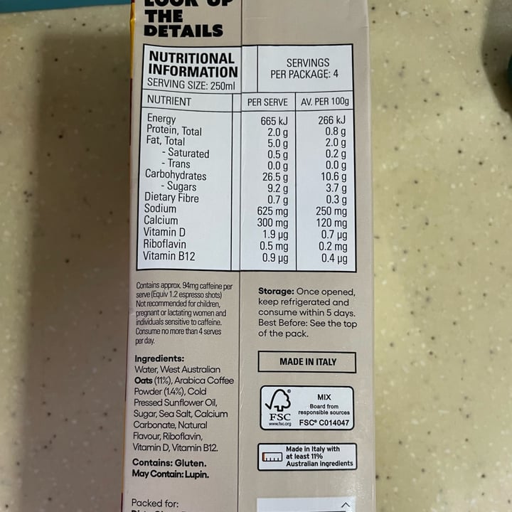 photo of dirty clean food coffee oat milk shared by @pq on  07 Sep 2022 - review