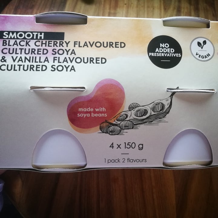 photo of Woolworths Food Smooth Black Cherry Flavoured Cultured Soya shared by @veganonthesavannah on  17 May 2020 - review