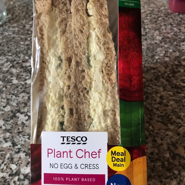 review photo of Tesco Plant Chef No Egg & Cress Sandwich shared by @lennyb on 08 Jun 2021 - review