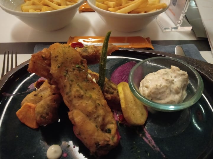 photo of The Line Battered Banana Blossom and Chips shared by @veganspicegal on  11 Dec 2019 - review