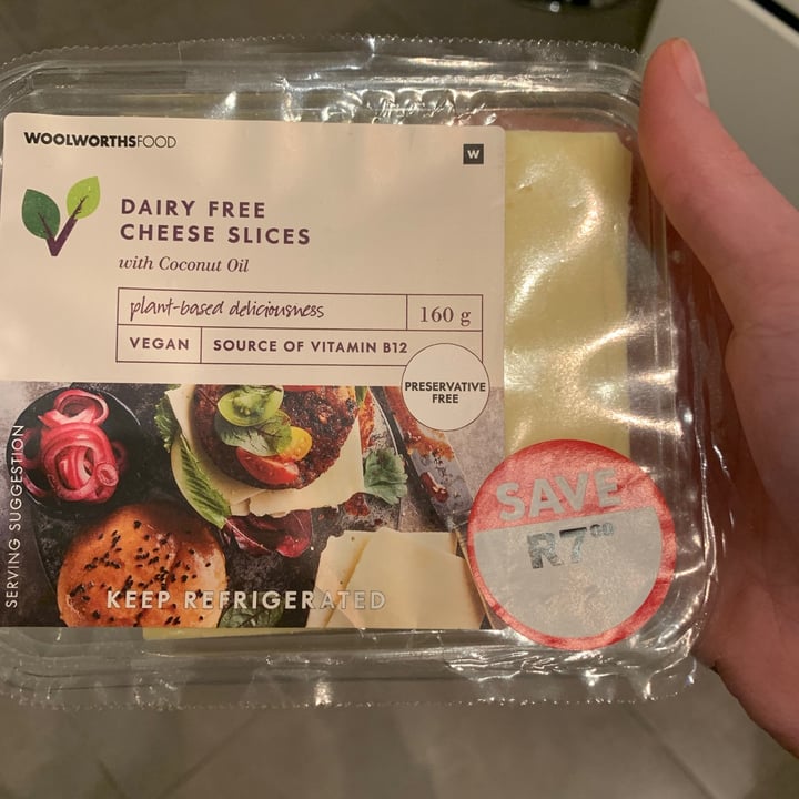 photo of Woolworths Food Dairy Free Cheese Slices shared by @caitlynclinton on  23 Aug 2021 - review
