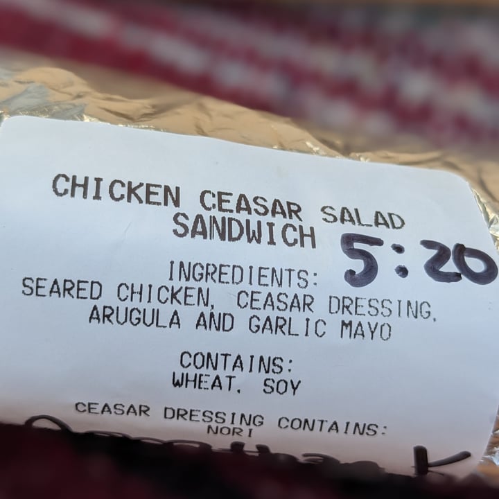 photo of The Herbivorous Butcher Hot Chicken Caesar Salad Sandwich shared by @iszy on  14 Sep 2022 - review