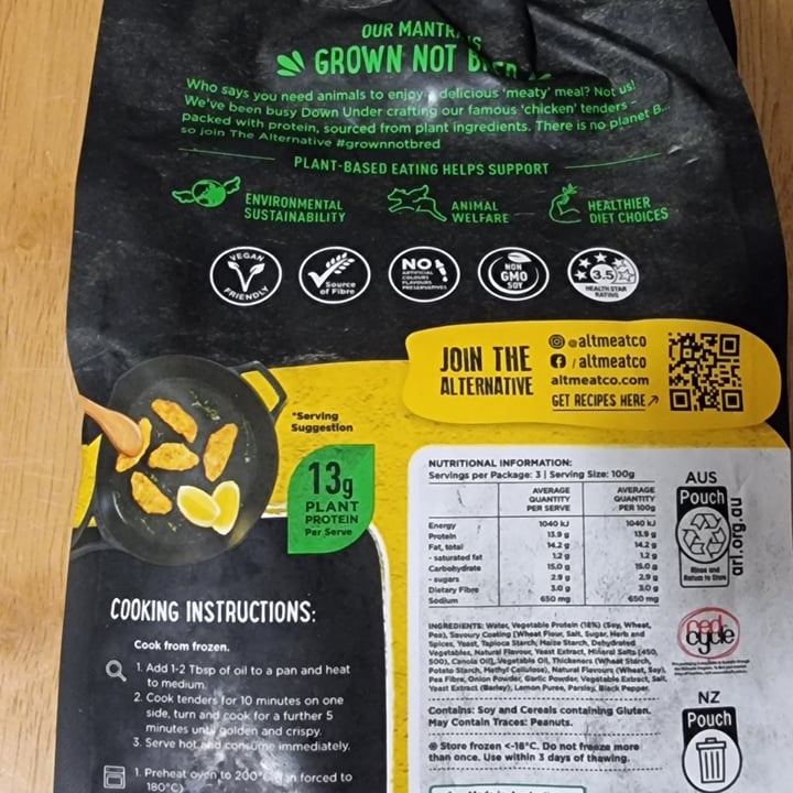 photo of The Alternative Meat Co The alternative chicken-style plant based tenders shared by @lazyvegan29 on  03 Sep 2021 - review