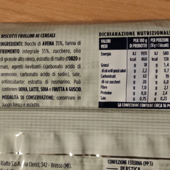 review photo of Il Gigante Biscotti frollini ai Cereali shared by @alynina on 09 Dec 2022 - review