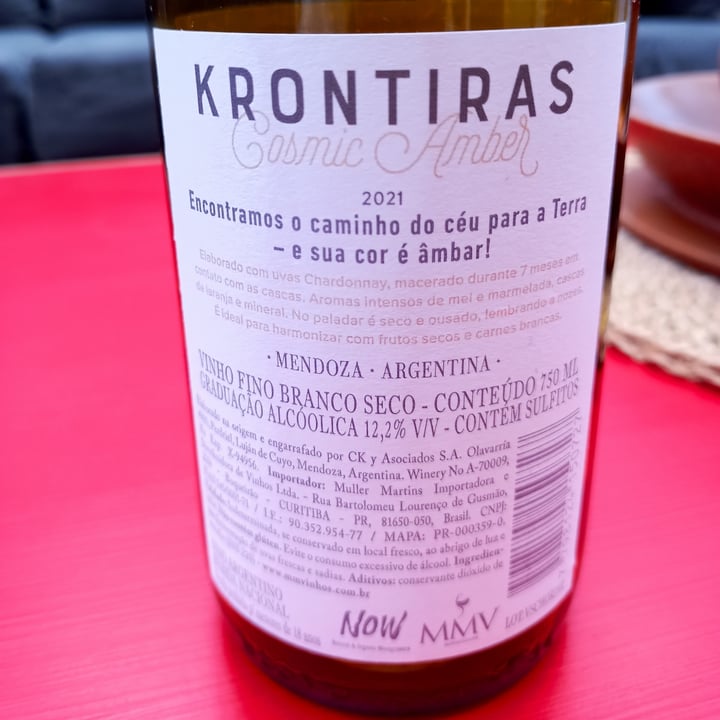 photo of krontiras Krontiras Cosmic Amber Chardonnay shared by @lihuenaillen on  10 Jul 2022 - review