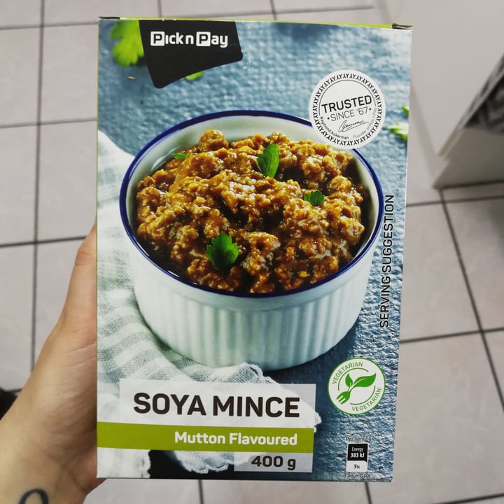 photo of Pick n Pay Soy mince (mutton flavour) shared by @taylakleinsmith on  23 Jan 2022 - review
