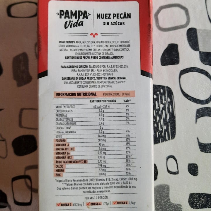 photo of Pampa Vida Leche de Nuez Pecan Sin Azúcar Agregada shared by @chuny on  01 Feb 2022 - review