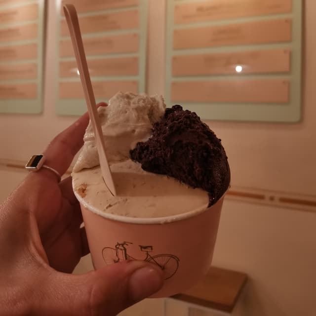 Photo of the dish “Chocolate, Peanut Butter And Chai Vegan Gelato”