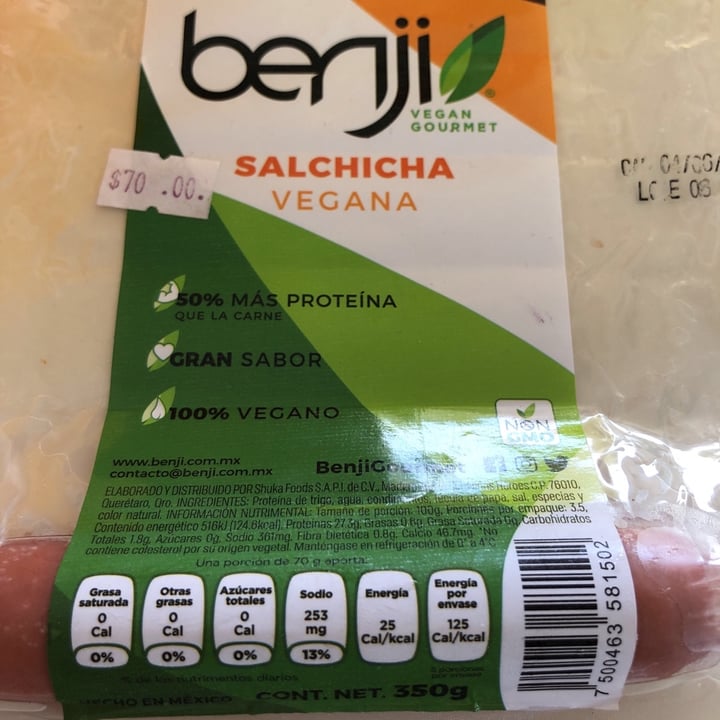 review photo of Benji Vegan Gourmet Salchicha Vegana shared by @eloisalhg on 09 Mar 2020 - review