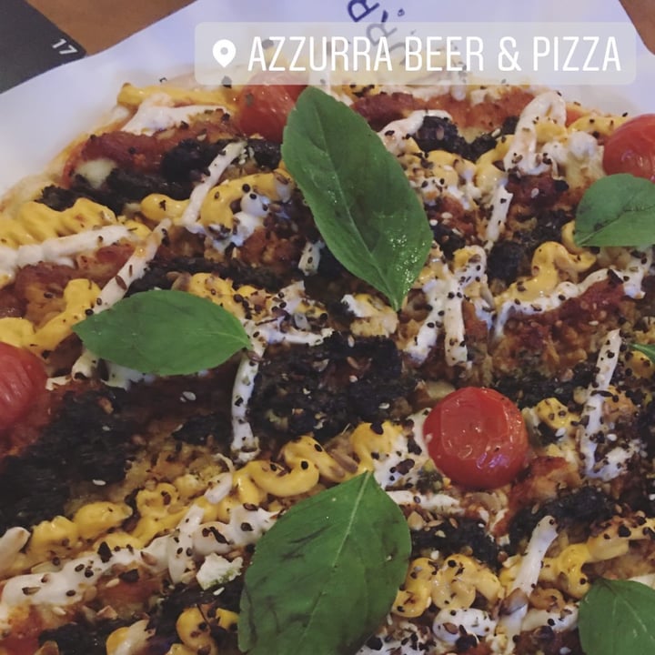 review photo of Azzurra Pub Pizza De frango Vegano Ao Pesto shared by @feitodeplantas on 08 Sep 2021 - review