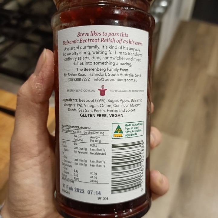 review photo of Beerenberg Balsamic Beetroot Relish shared by @plantbasedlans on 02 Jul 2020 - review