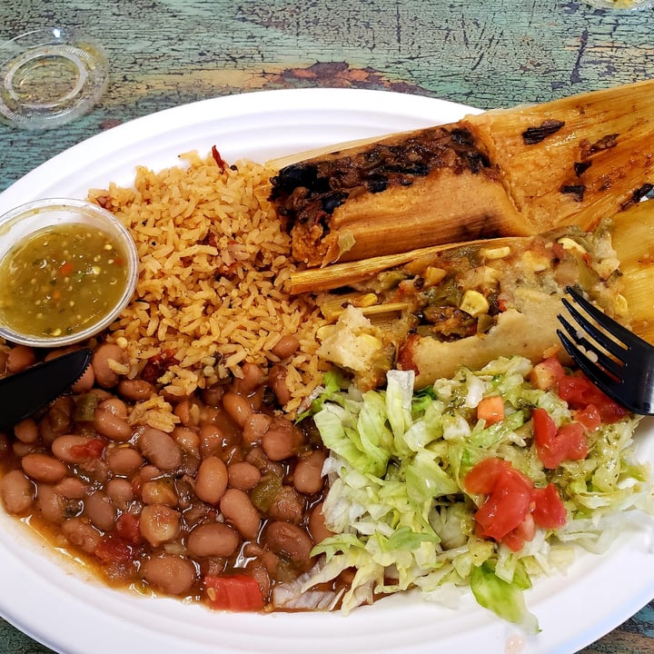photo of New Mexico Tamale Company Vegan tamale Plate shared by @zengerra on  20 Jun 2021 - review