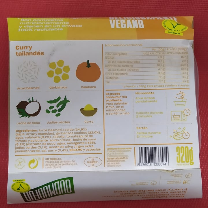 review photo of Gudmudfud Curry tailandés shared by @vegan-ana on 25 Jul 2021 - review