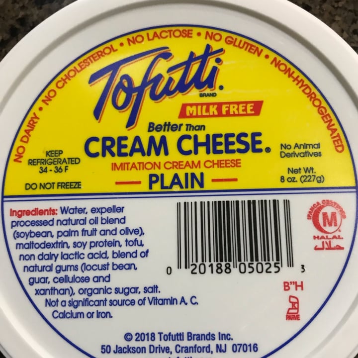 photo of Tofutti Plain Cream Cheese shared by @pattyb on  20 May 2022 - review