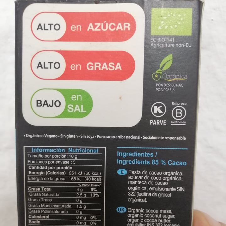 review photo of Paccari Raw Organic Chocolate 85% Cacao + Coconut Sugar shared by @sebastianr on 22 Sep 2021 - review
