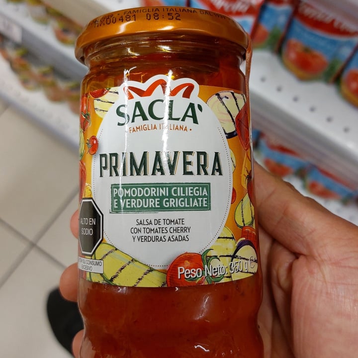 photo of Sacla' Salsa De Tomate Cherry Y Verduras Asadas shared by @javierpost on  27 Apr 2022 - review