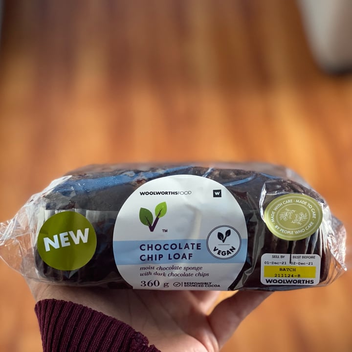 photo of Woolworths Food chocolate chip loaf vegan shared by @mholia on  03 Dec 2021 - review