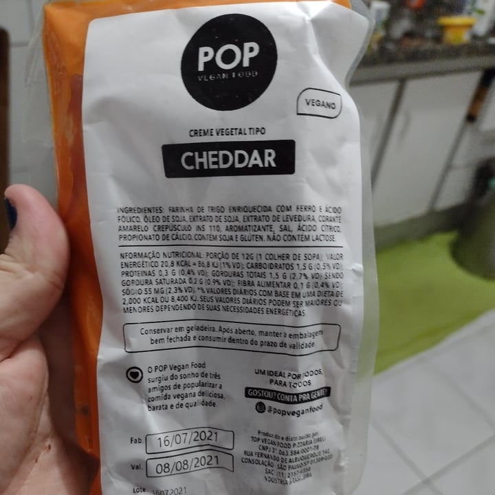 photo of Pop vegan food Queijo Chedar shared by @carmenvarellavegana on  04 Aug 2021 - review