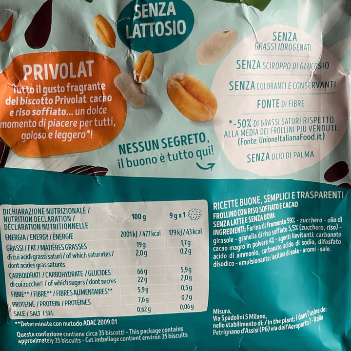 photo of Misura Biscotti con cacao e riso soffiato - Privolat shared by @valeeee on  09 Dec 2021 - review