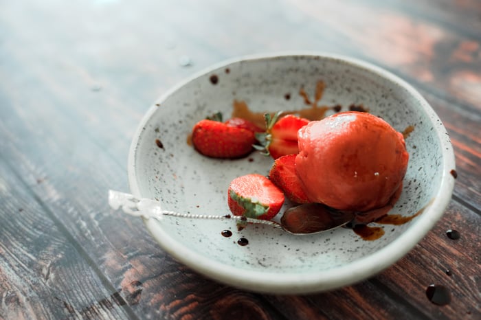 Vegan strawberry sorbet