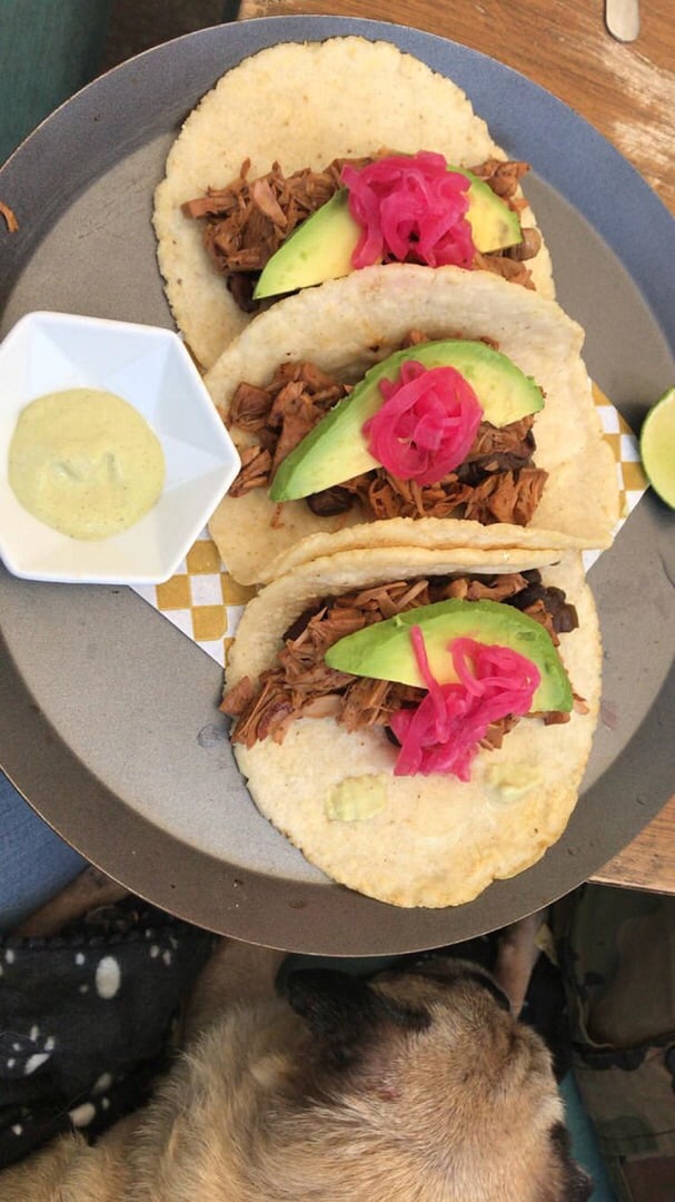 photo of The Pitted Date Vegan Restaurant, Bakery and Café Tacos De Yaca Pibil shared by @danielarojas on  15 Dec 2019 - review