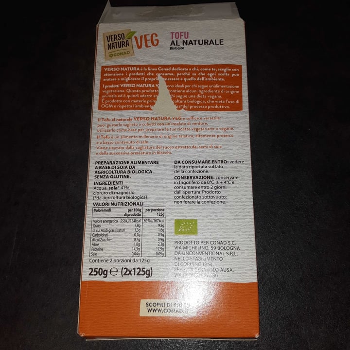 photo of Verso Natura Conad Veg Tofu al naturale shared by @giusy26 on  03 Nov 2022 - review