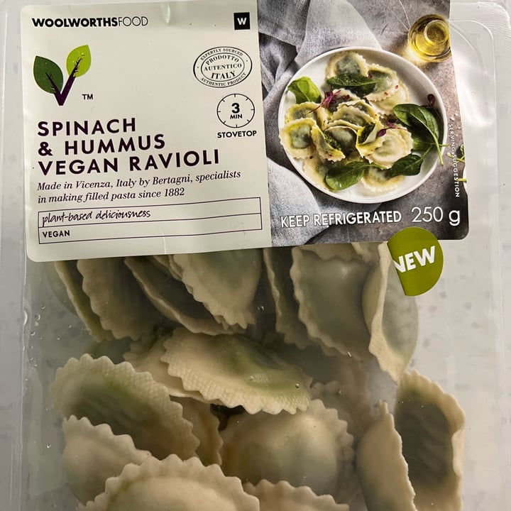 review photo of Woolworths Food Spinach & Humus Vegan Ravioli shared by @tenderstem on 08 Aug 2022 - review