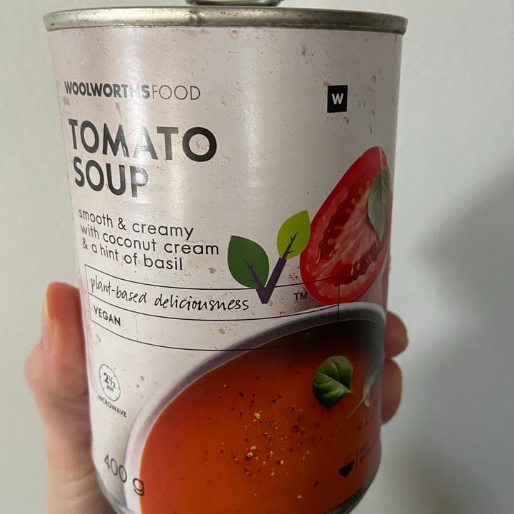 photo of Woolworths Food Tomato soup shared by @plantbasedstorm on  27 Jul 2021 - review