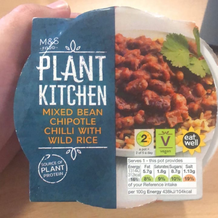 photo of Plant Kitchen (M&S) Mixed bean chipotle chilli with wild rice shared by @forkmethatsvegan on  27 Aug 2021 - review