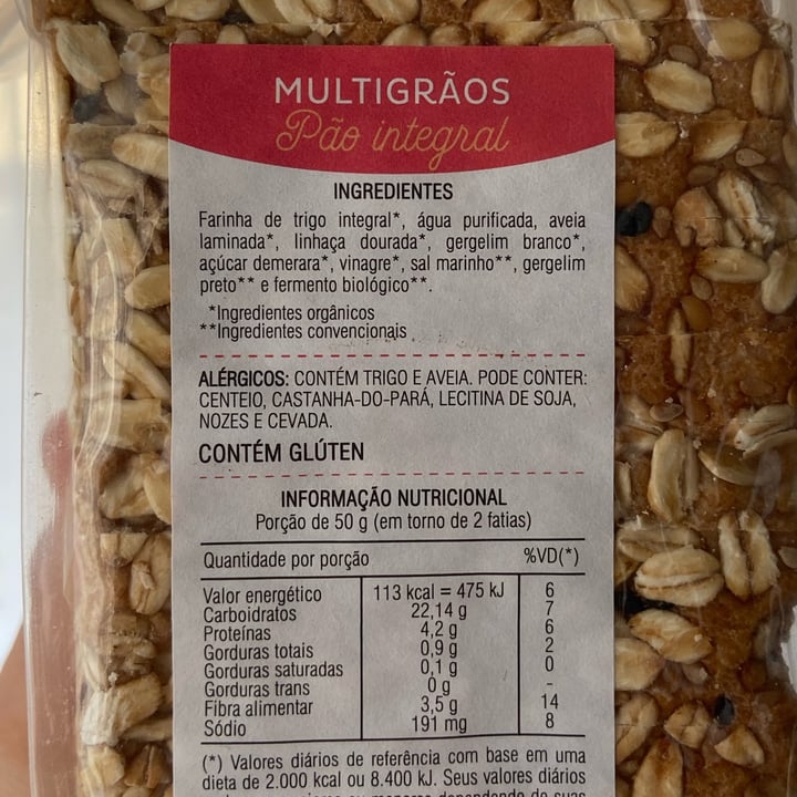 review photo of Secale orgânicos Pão Multigrãos shared by @carollopes on 07 Jul 2022 - review