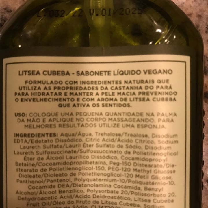 photo of Vyvedas Sabonete Líquido Litsea Cubeba shared by @janerc on  03 Jun 2022 - review