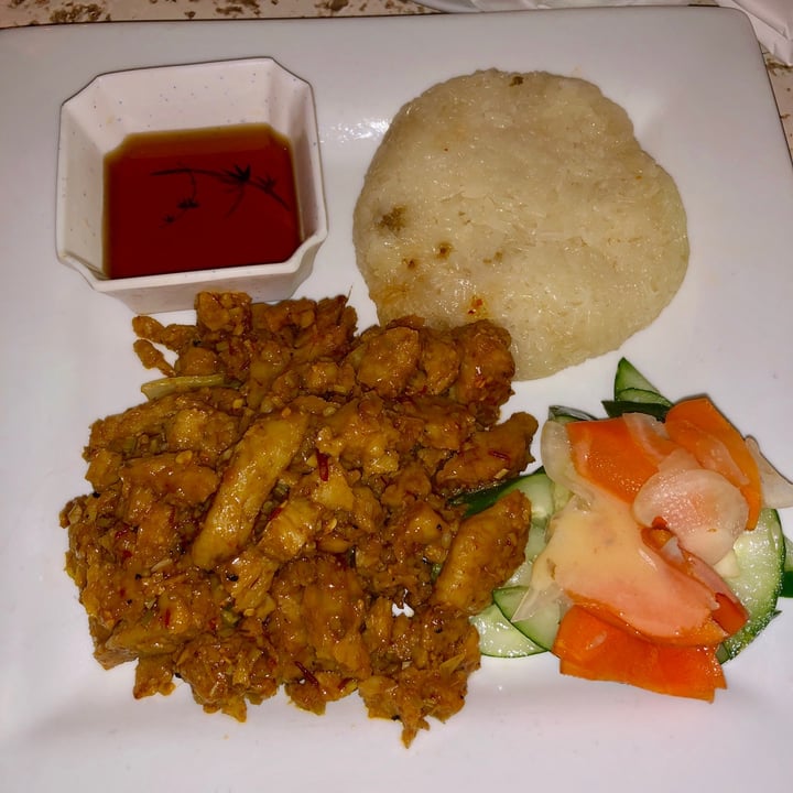 photo of The Ripple of Smiles Sticky rice with vegan meat shared by @alohaanimalsanctuary on  02 Dec 2020 - review