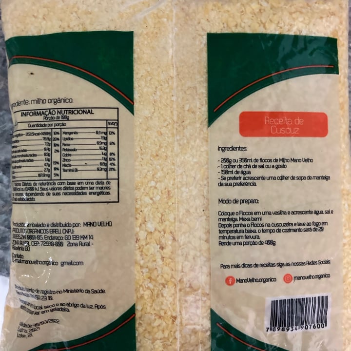 review photo of Mano velho Flocos De Milho Organico shared by @nanamoreira on 09 Apr 2022 - review