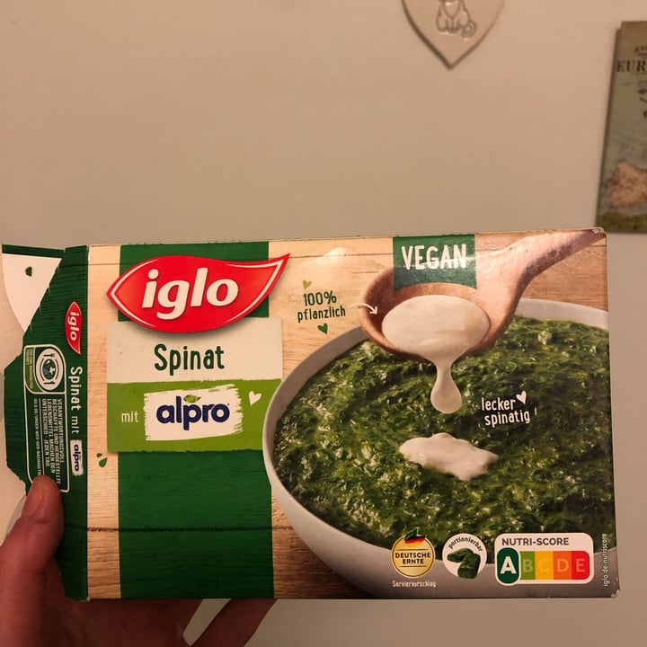 photo of Iglo Spinat mit Alpro shared by @franciiotto on  16 Oct 2022 - review