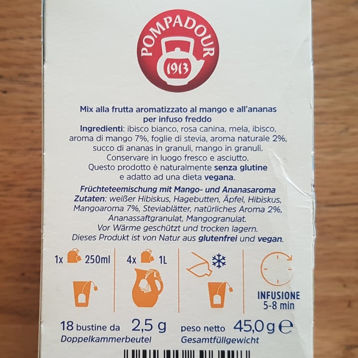review photo of Pompadour Fredde Infusioni Mango e Ananas shared by @lamerip on 30 Aug 2022 - review