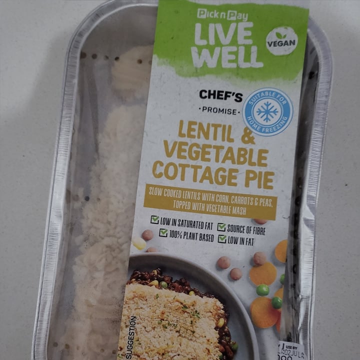 photo of Pick n Pay lentil and vegateble cottage pie shared by @ang-ella on  08 Jul 2022 - review